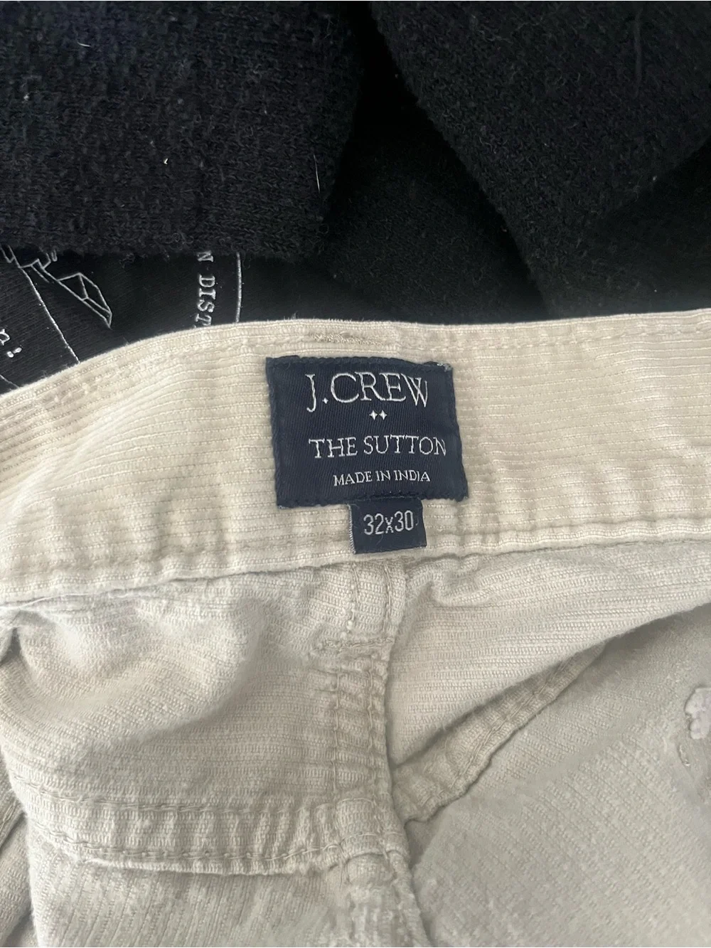 J.Crew The Sutton Mens 32x30 Ivory Corduroy Straight Leg Pants Cotton Mid Rise